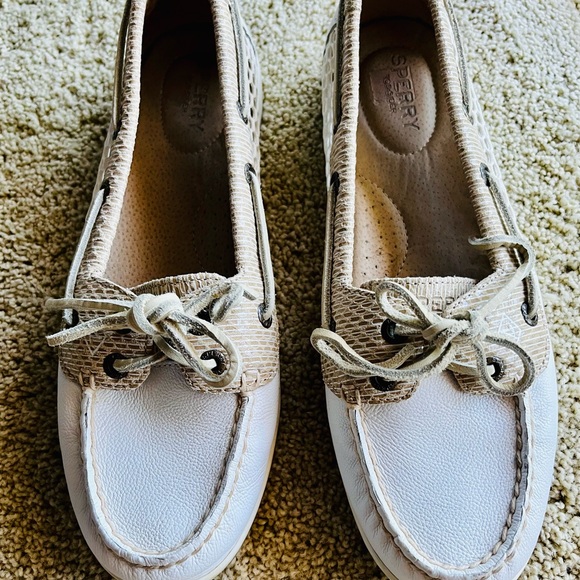 Sperry Top-Sider White Angelfish Open Mesh Boat Shoe 8.5 EUC - Picture 6 of 10